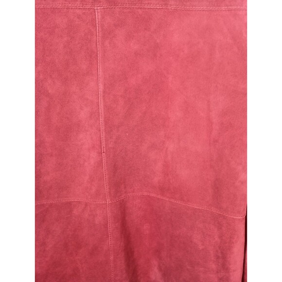 Jessica Holbrook Womens Red Suede Leather Jacket Western Pockets Size Medium - Picture 9 of 14